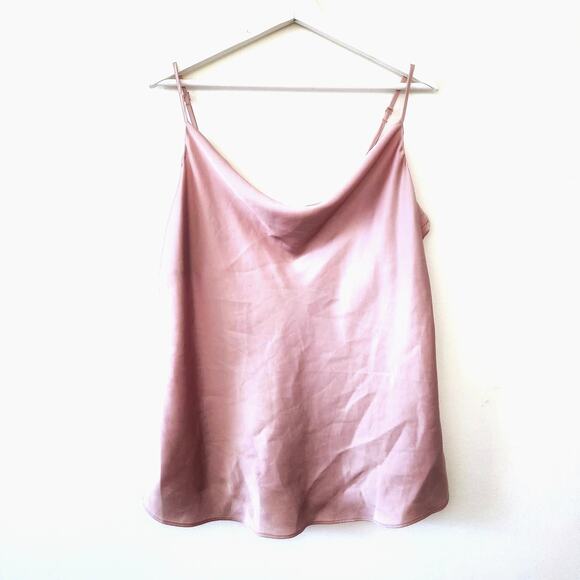 NWT PINK Draped Neck Spaghetti Strap Tank Top 16 - Picture 5 of 7